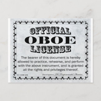 Oboe-Lizenz Postkarte