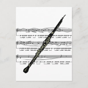 Oboe musical 01 B Postkarte