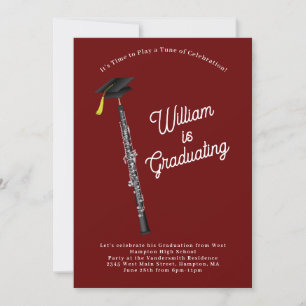 Oboe Musician Graduation Party Music Einladung