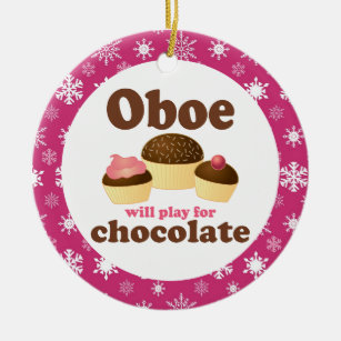 Oboe Musik-Kuchen-Weihnachtsverzierung Keramik Ornament