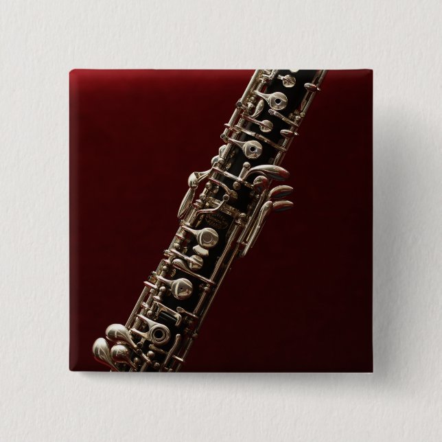 Oboe - Musikinstrument für doppelte Holzspur Button (Vorderseite)