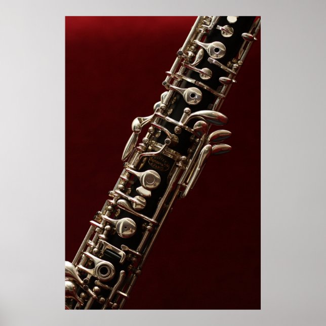 Oboe - Musikinstrument für doppeltes Rotholz Poster (Vorne)