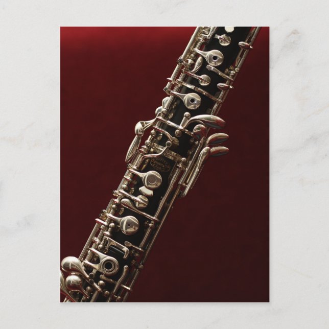 Oboe - Musikinstrument für doppeltes Rotholz Postkarte (Vorderseite)