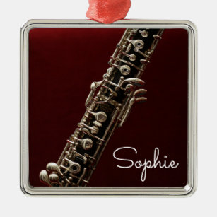 Oboe Name des klassischen Musikinstruments Ornament Aus Metall