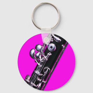 Oboe Picture on Pink Background Schlüsselanhänger