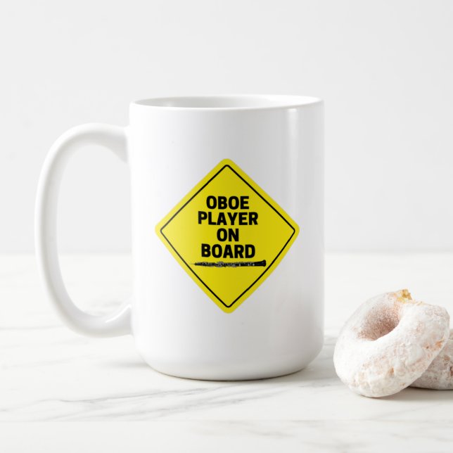 Oboe Player an Bord Oboist Funny Kaffeetasse (Mit Donut)