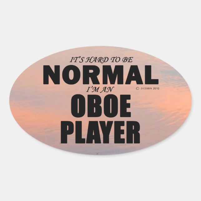 Oboe Player Oval Aufkleber (Vorderseite)