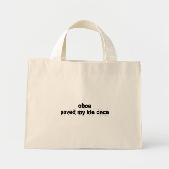 Oboe Rettete einmal mein Leben Mini Stoffbeutel (Vorne)