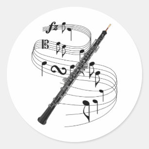 Oboe Runder Aufkleber