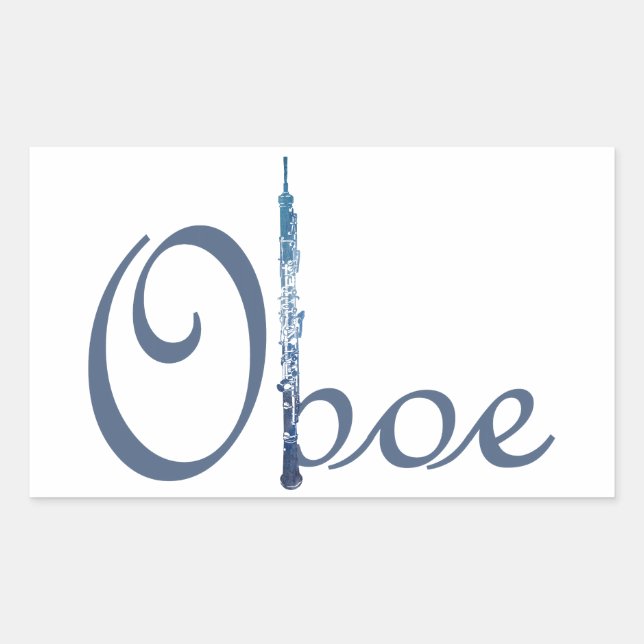 Oboe Skript Rechteckiger Aufkleber (Vorderseite)