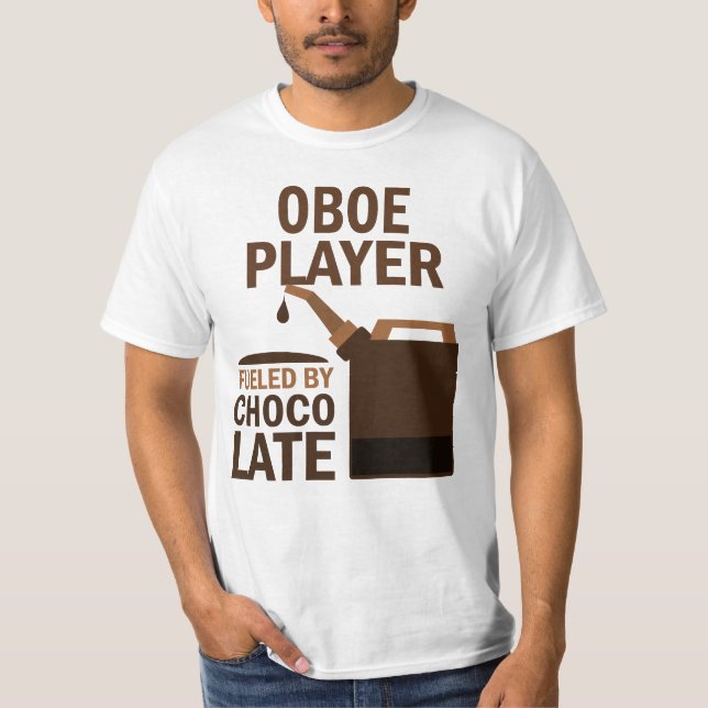 Oboe Spieler-(lustige) Schokolade T-Shirt (Vorderseite)