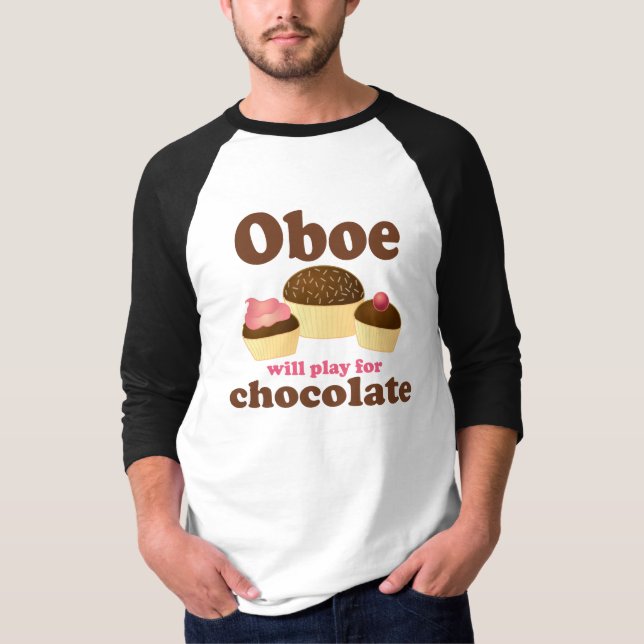 Oboe spielt für Schokolade T-Shirt (Vorderseite)