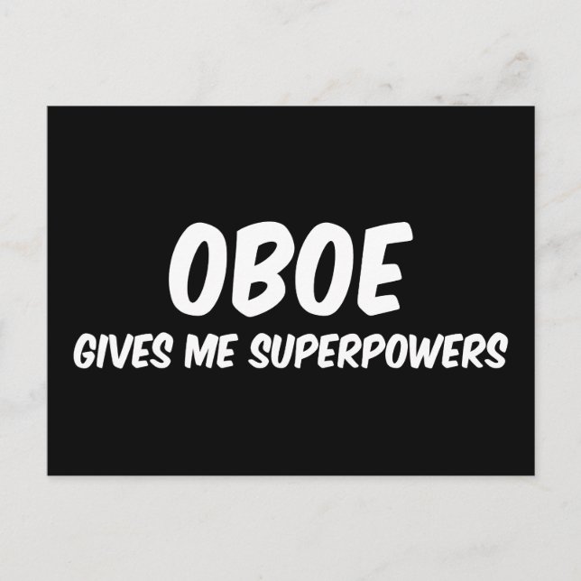 Oboe Superpower Funny Superhero Musik Postkarte (Vorderseite)