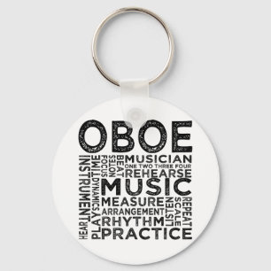 Oboe Typografie Schlüsselanhänger