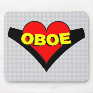 Oboe über Herz Mousepad