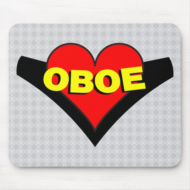 Oboe über Herz Mousepad (Vorne)