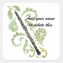 Oboe und Foliage Quadratischer Aufkleber