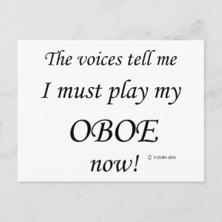 Oboe Voices sagen, muss spielen Postkarte