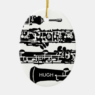 Oboe Weihnachtsverzierung Keramik Ornament