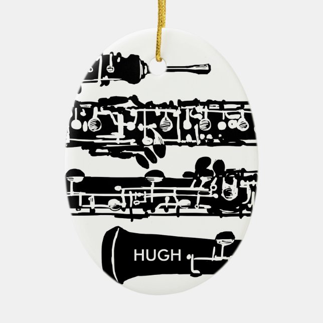 Oboe Weihnachtsverzierung Keramik Ornament (Vorne)