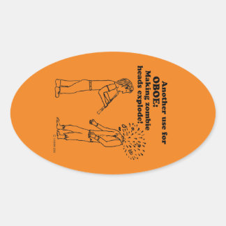 Oboe Zombie Explode Oval Sticker