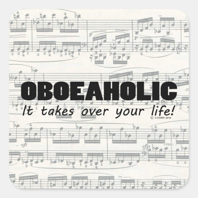 Oboeaholic Life Square Sticker (Vorderseite)