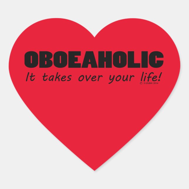 Oboeaholischer Heart Sticker (Vorderseite)