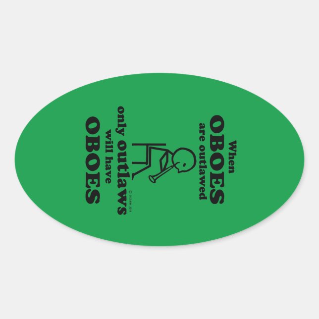 Oboes Oboes Oval Sticker (Vorderseite)
