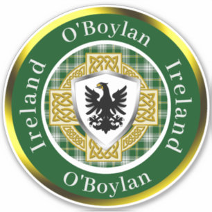 O'Boylan Shield & Celtic Cross Personalisiert Aufkleber