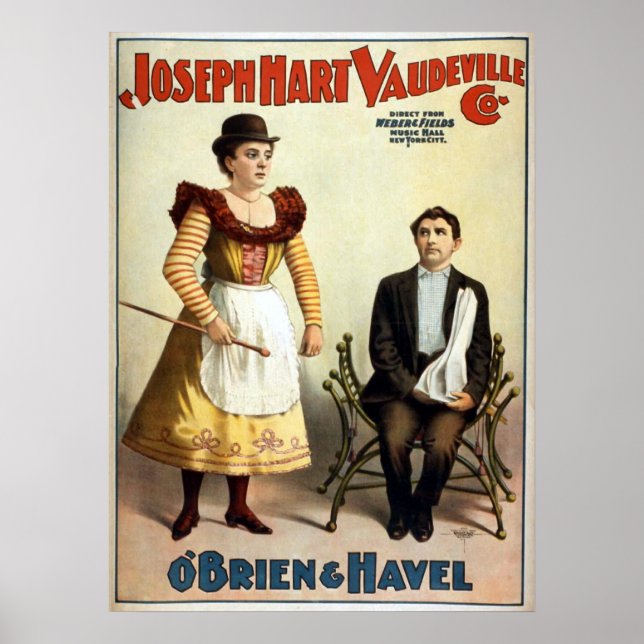 "O'Brien and Havel" Vintag Vaudeville Poster (Vorne)