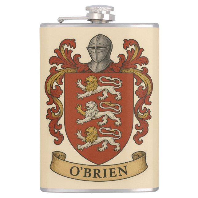 O'Brien Coat of Arms Flask Flachmann (Vorderseite)