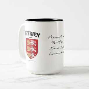 O'Brien Familienwappen, Übersetzung und Bedeutung Zweifarbige Tasse