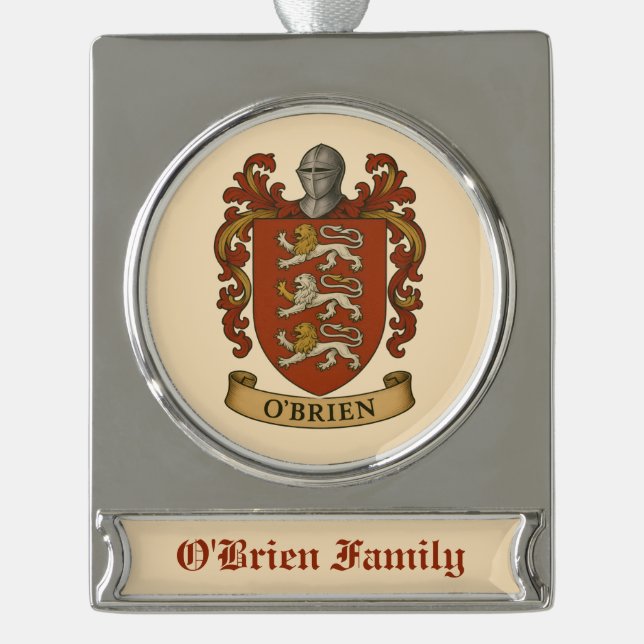 O'Brien Family Crest Silver Plated Ornament (Vorderseite)