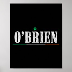 O'brien Irischer Name - St Patricks Day Familienpa Poster