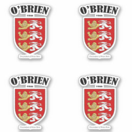 O'Brien Wappen Irish Translation & Meaning (x4) Aufkleber