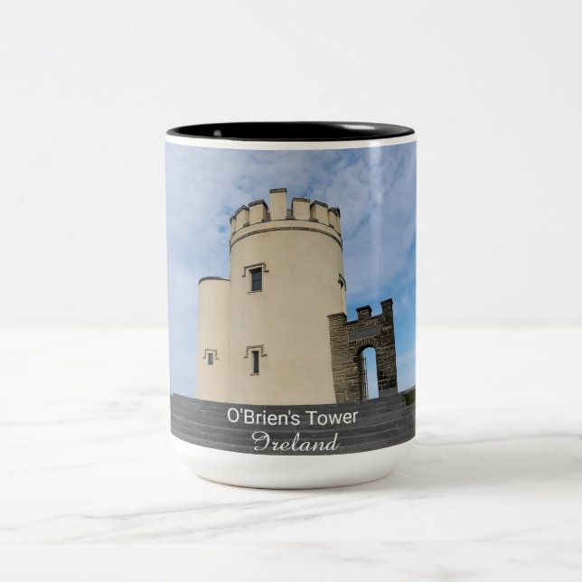 O'Brien's Tower Ireland Souvenir Coffee Cup Zweifarbige Tasse (Mittel)