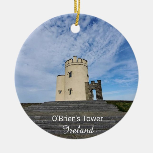 O'Brien's Tower Ireland Souvenir Keramik Ornament (Vorne)