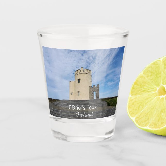 O'Brien's Tower Ireland Souvenir Shot Glass Schnapsglas (Vorderseite)