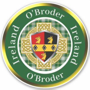 O'Broder Irish Shield & Celtic Cross Personalisier Aufkleber