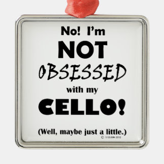 Obsessed Cello Silbernes Ornament