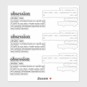 Obsession-Wörterbuch-Definition Ästhetik  Aufkleber