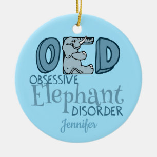 Obsessive Elefantenerkrankung Niedliches Baby Blue Keramikornament