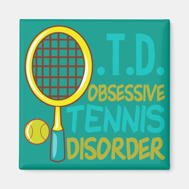 Obsessive Tennisstörung Aquamarin Gelb Niedlich Magnet (Vorne)