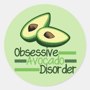 Obsessiver Avocado-Syndrom Cool grün Runder Aufkleber