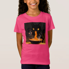 Obsidian Cat & Daring Mouse – Midnight Ramen Feast T-Shirt