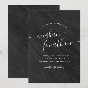 Obsidian Einladung zur Hochzeit von Black Marble