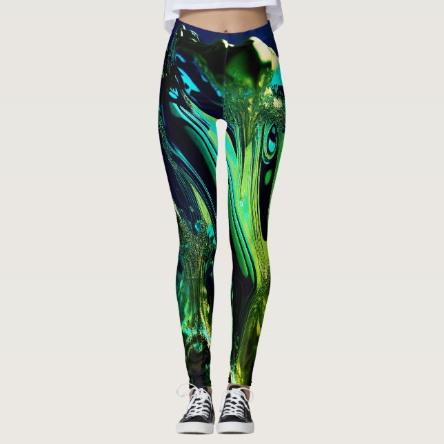Obsidian Green Fantasy Leggings (Vorderseite)