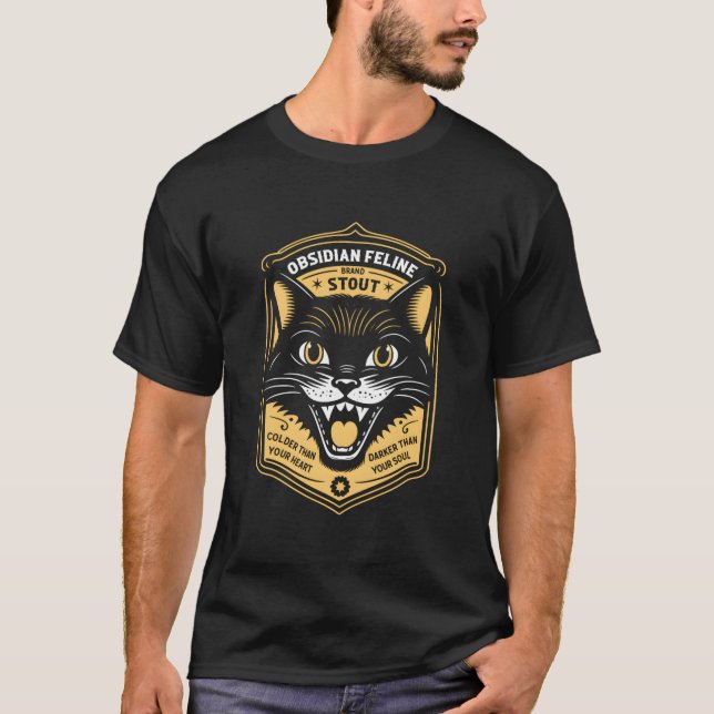 Obsidian-Katze T-Shirt (Vorderseite)