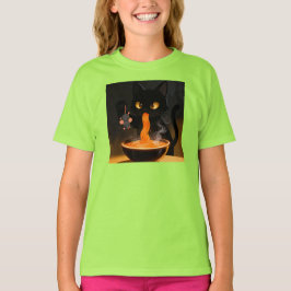 Obsidian-Katze und mutige Maus – Mitternachts-Rame T-Shirt