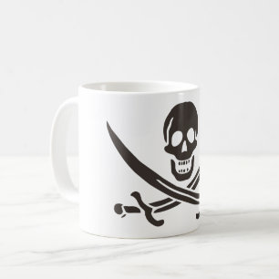 Obsidian-Schädel-Schwerter Piratenflagge von Calic Kaffeetasse